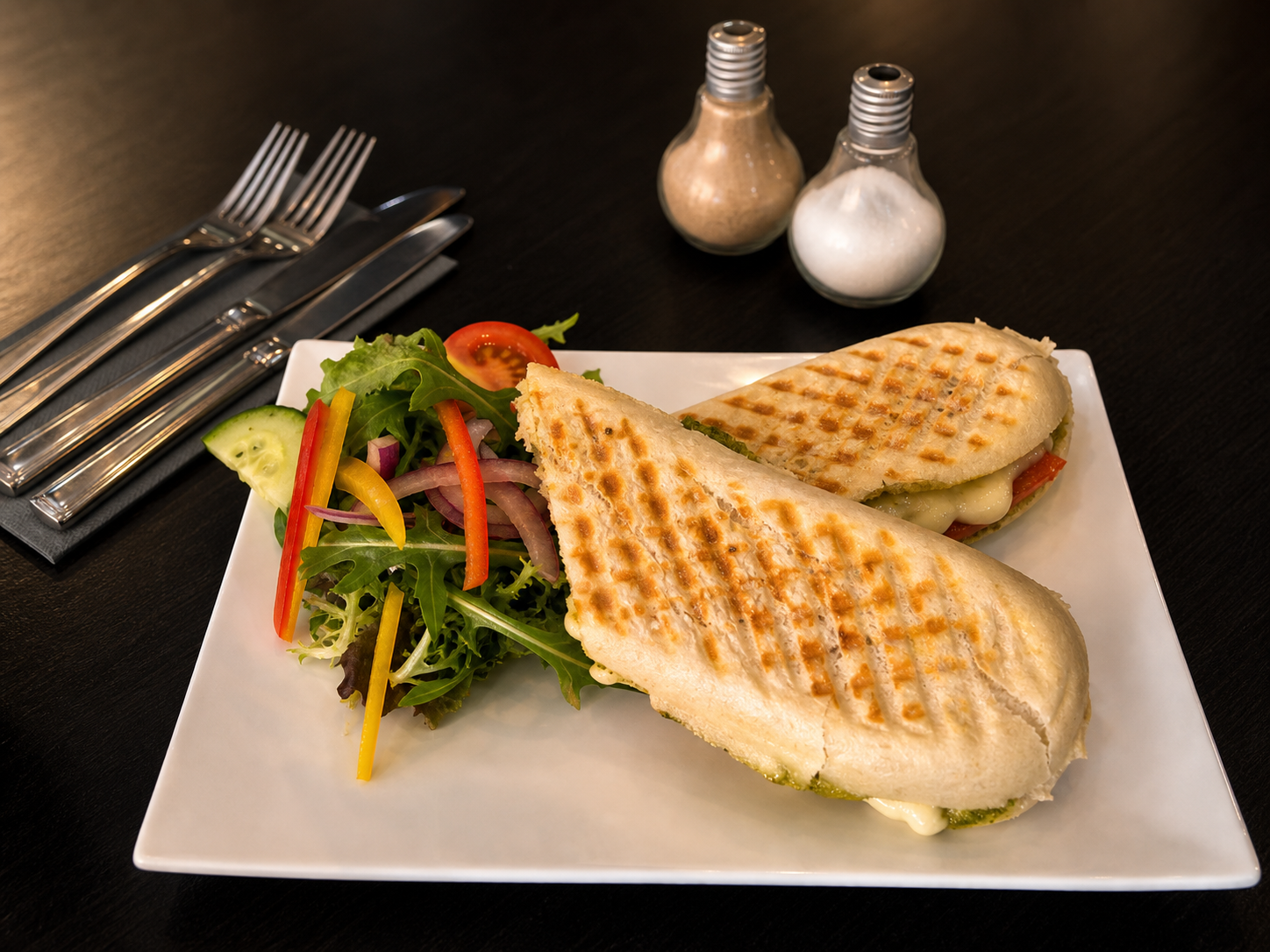 Enhanced toasted sandwich and salad concept for The Bank Bar and Grill